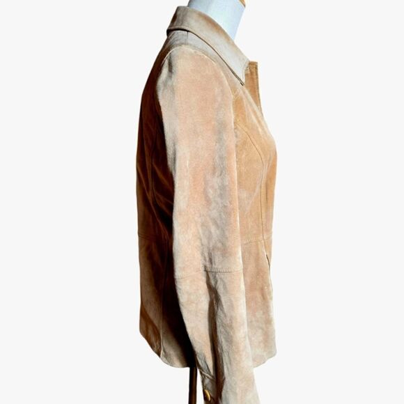 Liz Claiborne Tan Suede Lined Shirt Jacket - Picture 4 of 13